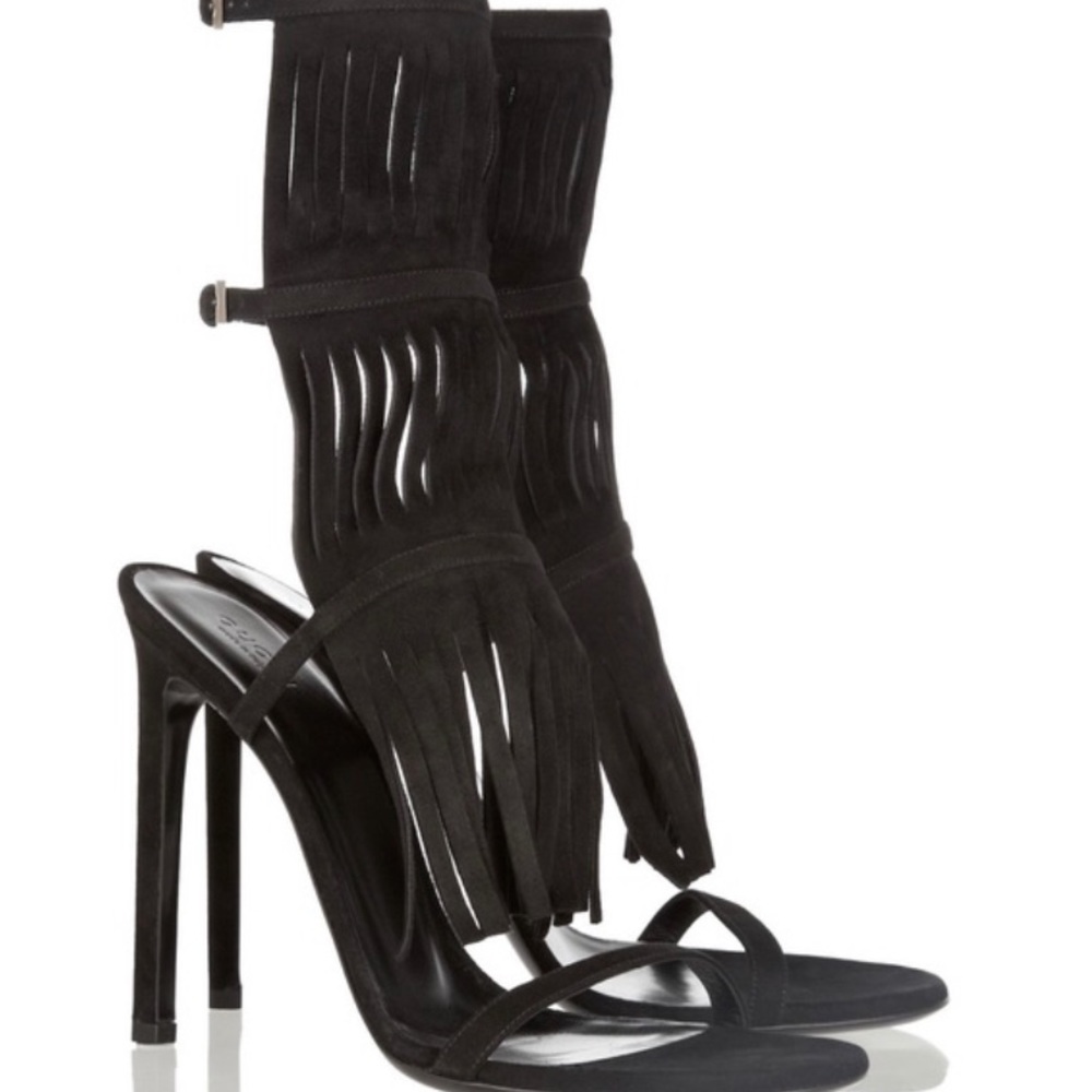 Gucci Fringe Becky Heels Black